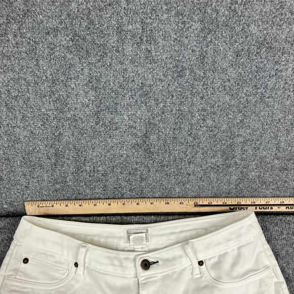 Converse One Star Jeans Womens Size 6 White Distressed Skinny Zip Ankle Casual - Picture 6 of 9